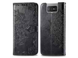 2026 capa de Couro Flip Horizontal com Mandala, Suporte, Slot Cartão e Cordão para Asus Zenfone 7 Zs670ks