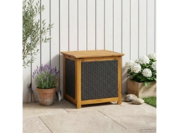 Vidaxl Caixa De Armazenamento Para Jardim 185 L 60 X 50 X 56 Cm Preto