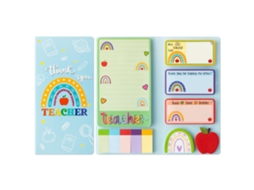 Bloco de Notas Autoadesivo Boho Rainbow para Professores, 550 Folhas, Bloco de Agradecimento para Professores BRILVIBERA
