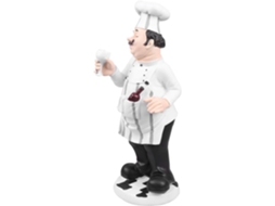 Estátua Resina Branca Estilo Europeu Decoração Cozinha Restaurante Ideal Outras Ocasiões Chef Café GOKOCO