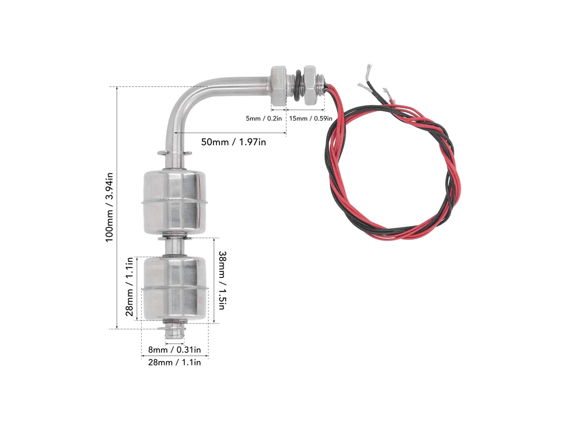 Sensor De Nível De Água Aço Inox Interruptor Flutuante