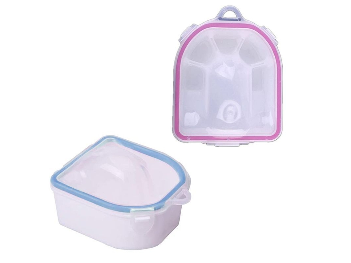 2 Peças Taça de Remoção Esmalte Unha Soaker Manicure Ferramenta Spa Uso Salão e Casa