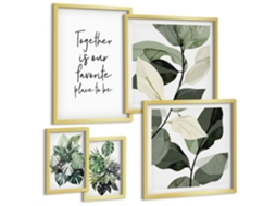 Conjunto De Pinturas Inspirações Vegetais Modernas Espelharte (5 Peças)
