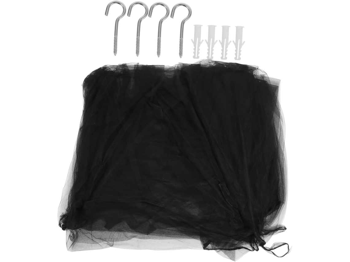 Mosquiteiro Quadrado Grande Para Cama, Cortina Elegante E Prática Para Decoração De Quarto, Preta, Para Casa E Camping