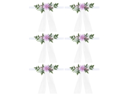 Laxiscreed Jogo De 6 Flores Artificiais Para Decoração De Cadeiras Em Casamentos E Festas
