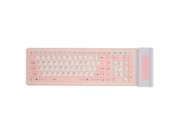 Teclado inalámbrico de silicona 2.4g con 107 teclas, resistente al agua, al polvo y silencioso, plegable | S/MARCA