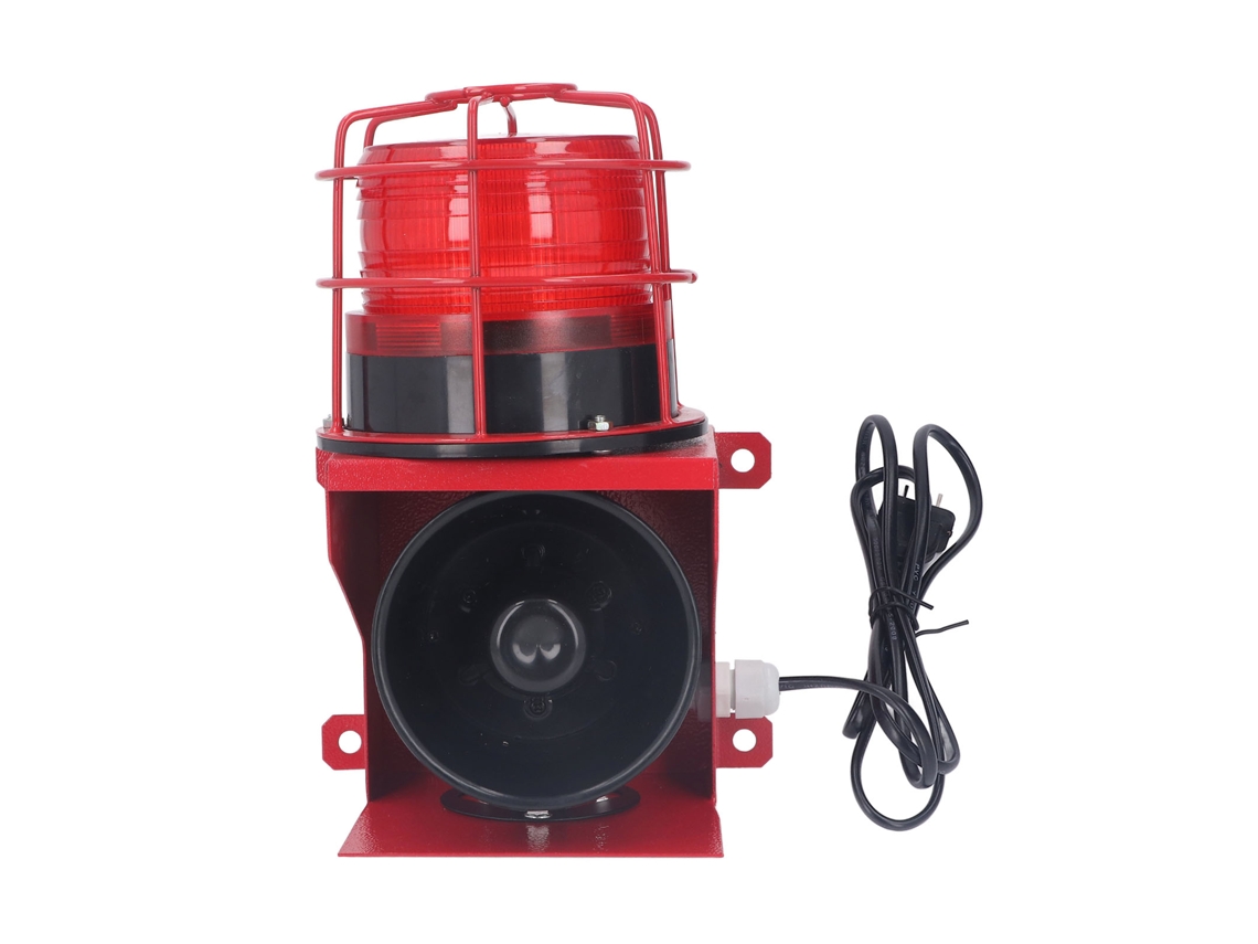 Alarme Sonoro Visual Industrial 115db Sirene Potente Ip65 Instalação Parede 220v Cn S/MARCA