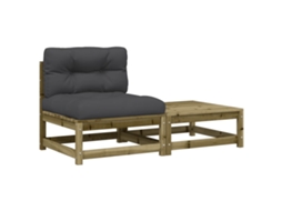Conjunto 1 Sofá De Jardim Vidaxl Marrom Madeira De Pinho Impregnada (140 X 70 X 67 Cm)
