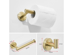 Conjunto Acessórios Banheiro Aço Inox Dourado Escovado