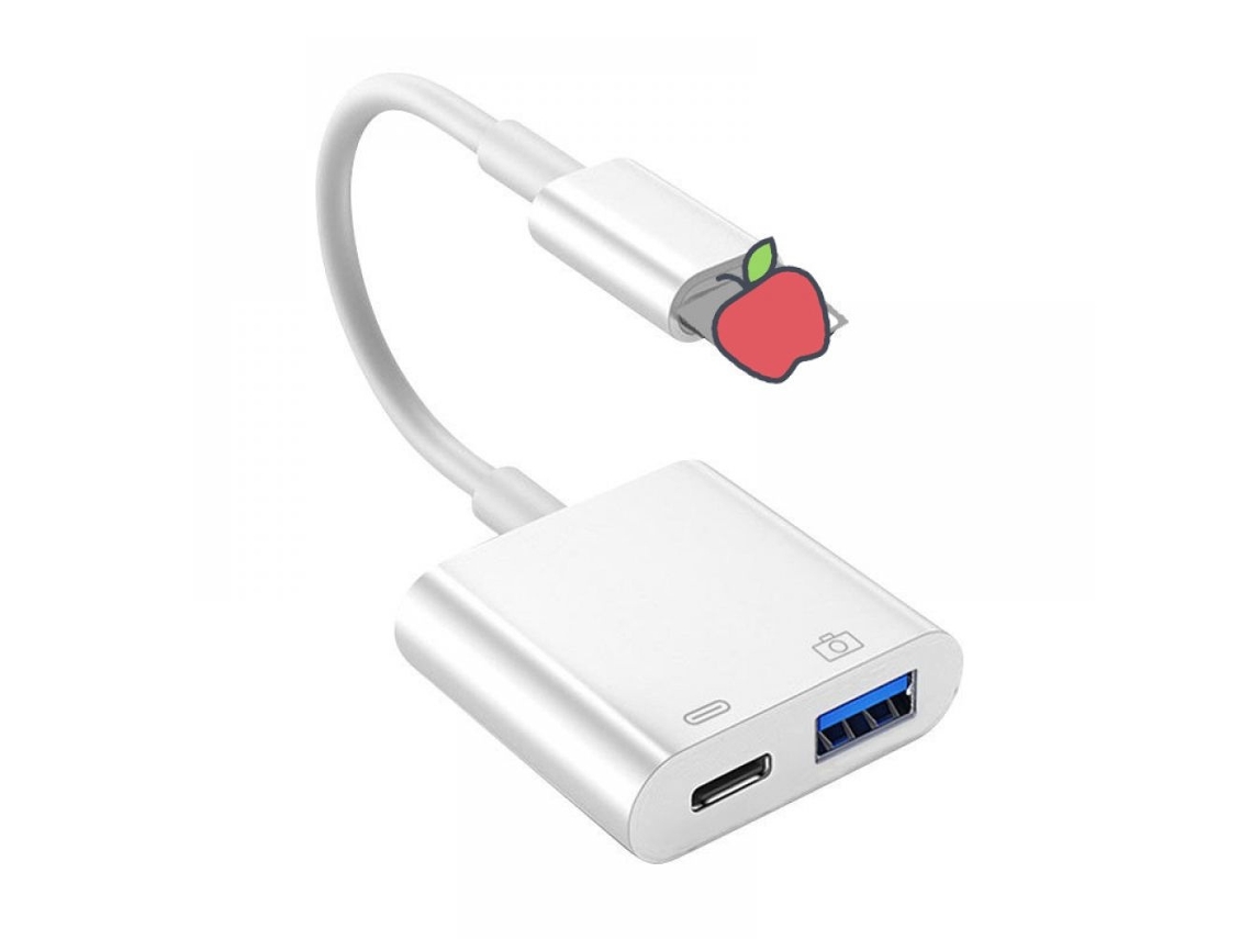 Lurelia Adaptador Otg Lightning/usb Para Iphone/ipad/ios, Com Carregamento, Plug Play