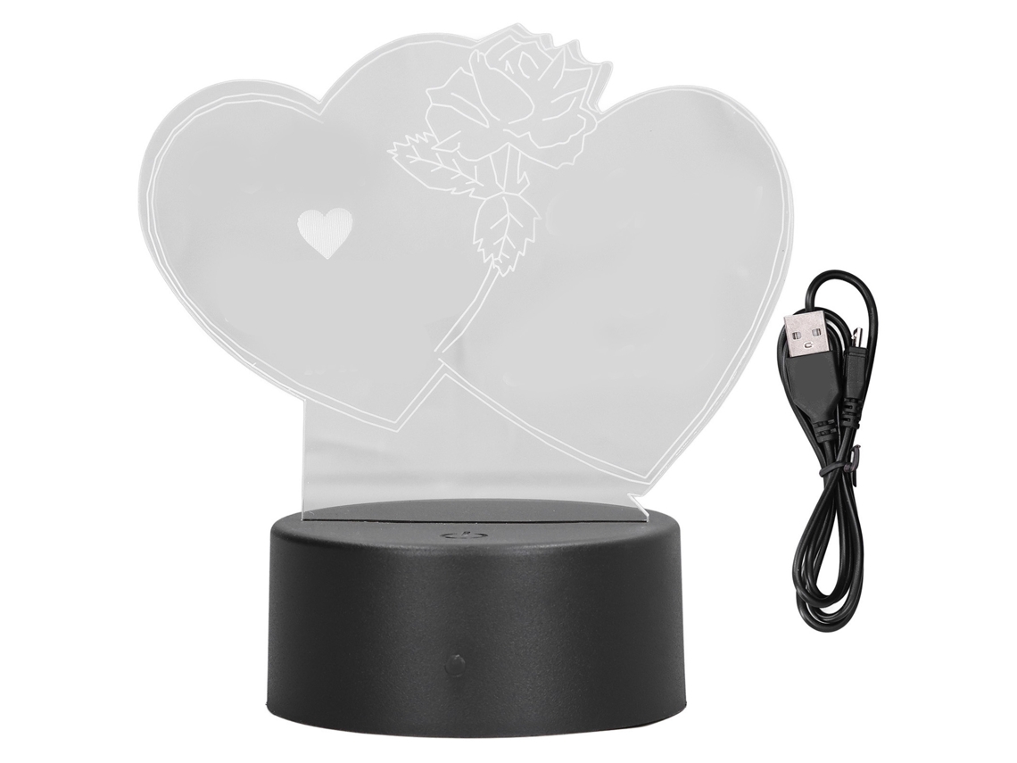 Lâmpada 3d Love Laxiscreed Com Cores Ajustáveis E Controlo Touch Para Ambientes Românticos