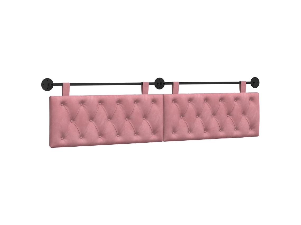 Conjunto 1 Cabeceira Moderna Vidaxl Rosa Veludo (210 X 55 X 7 Cm)
