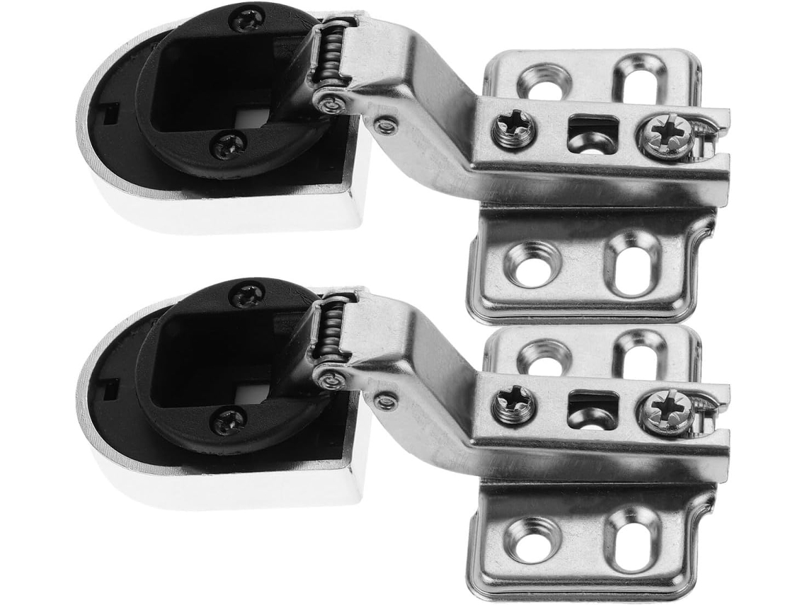 Dobradiças Para Armário Com Porta De Vidro, 2 Peças, 26mm, Encaixe Por Trepanação, Fechamento Silencioso