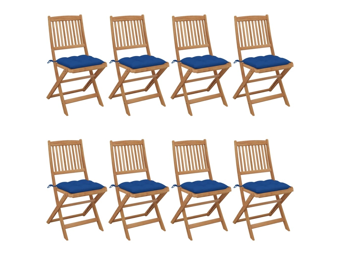 Folding Chair, Folding Chairs Vidaxl Azul Madeira (n/a)