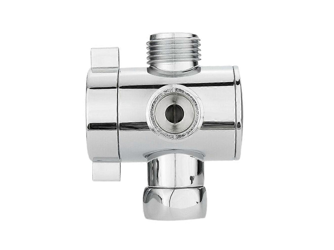 Divisor de Água Universal de 3 Vías para Ducha 1/2 Pulgada Grifo Cambiador Base Baño Acero Inoxidable Plata Interface 1 Plata