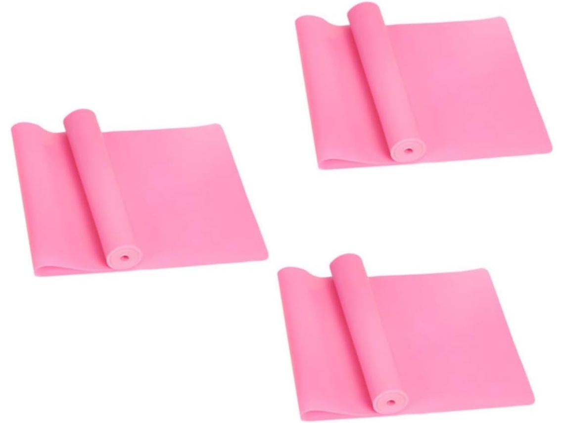 Hanabass Conjunto De 3-faixas Elásticas Látex Rosa Para Yoga, Treinamento Força E Fisioterapia Resistência