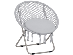 Banco de jardim para exterior com assento para 2 pessoas e encosto ripado em alumínio dimensões 123x67x79cm cinza CHEZMOI