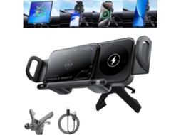 Suporte Para Celular/tablet Altamente Inteligente, Modelo Mais Recente De 2025 (2024), 2 Em 1, Com Rotação Automática E Carregador Veicular Sem Fio. P