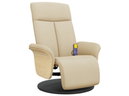 Massage Recliner Chair, Massage Recliner Chairs Vidaxl Creme Tecido