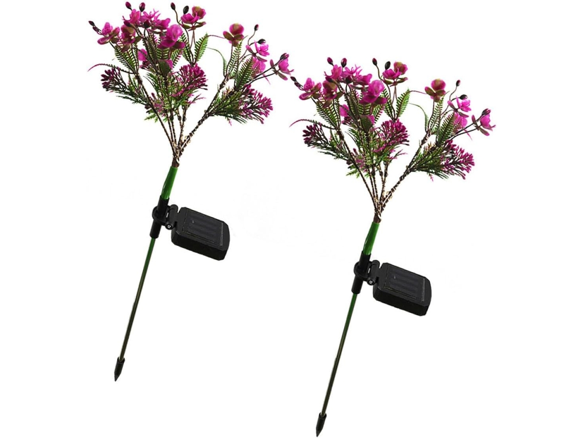 Conjunto De 2 Luminárias Solares De Jardim Led Com Estaca E Plugue Para Fixação No Solo, Design Real Gokoco