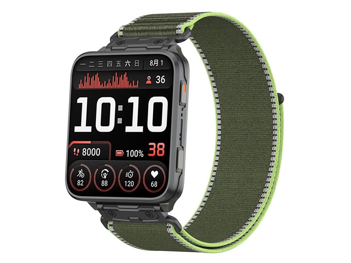 Bracelete para Garmin Venu X1 Nylon trançado Wild Path com liberação rápida verde XIAOMOYU