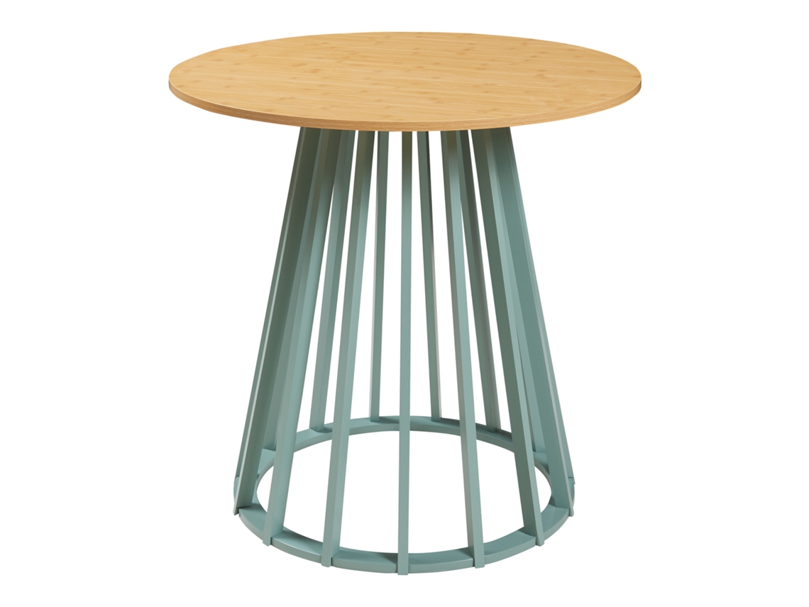 Mesa De Jantar Lensuu 76x Ø80 Cm Verde Pastel/carvalho [EN.CASA]