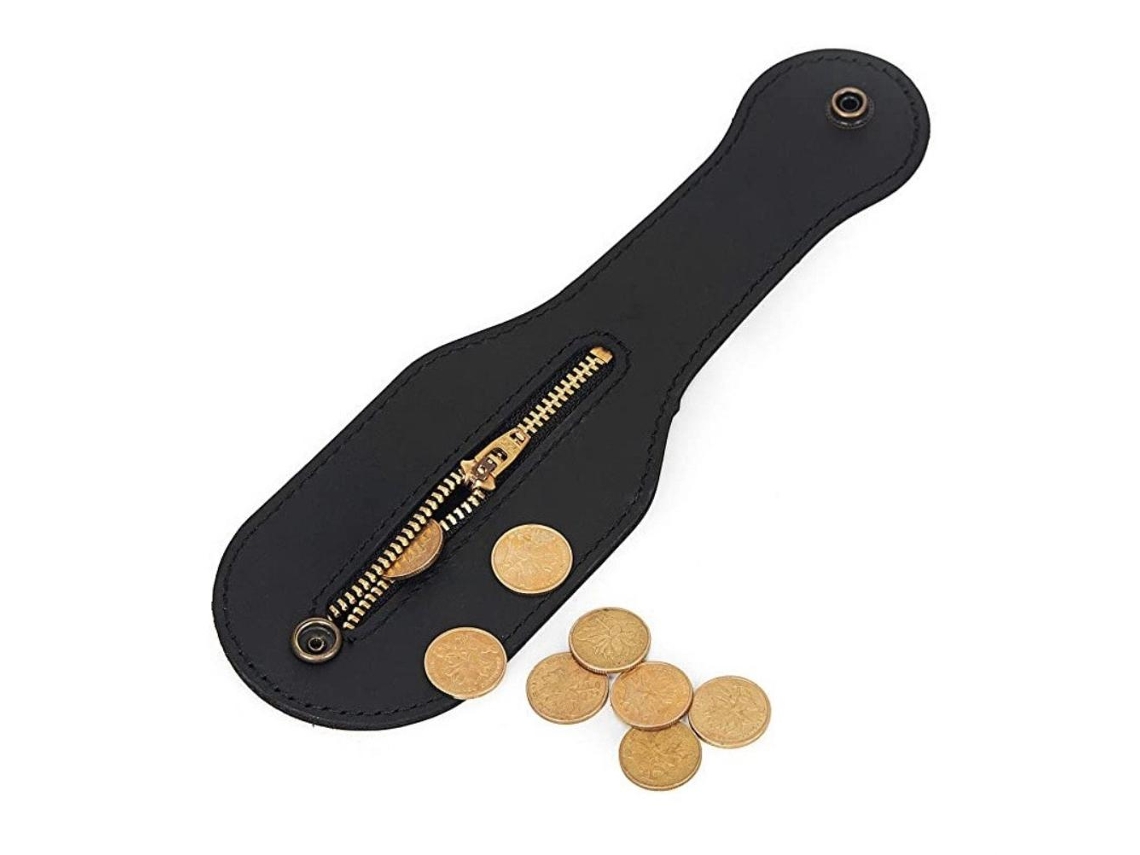 Organizador de Monedas de Cuero con Cremallera S/MARCA