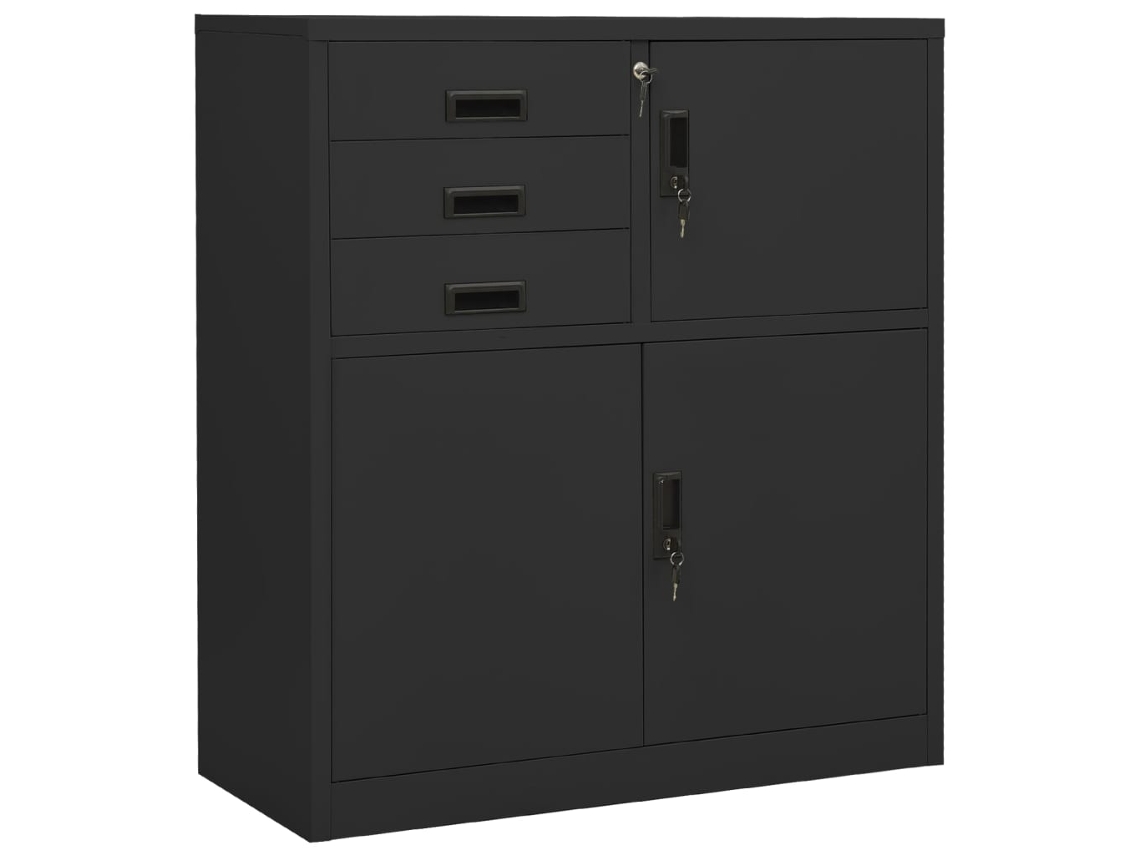 Vidaxl Armário De Escritório 90x40x102 Cm Aço Antracite