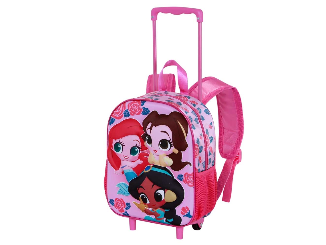 Disney Princesas Flowers Mochila 3d Com Rodas Pequena, Rosa Karactermania