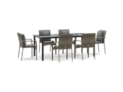 Garden Dining Set, Garden Dining Sets Vidaxl Cinzeto Rattan / Vime (200 Cm Table Length)