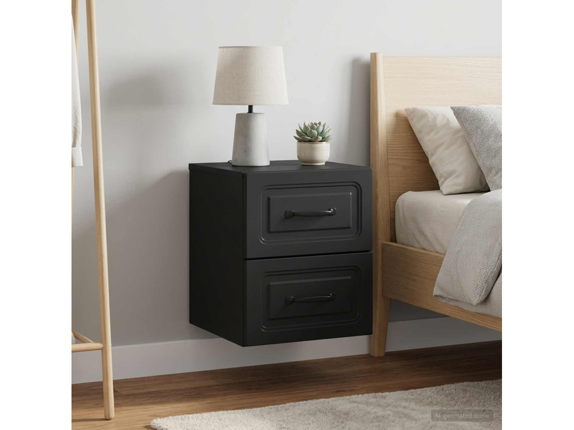 Vidaxl Gabinete De Canto Montado Na Parede 2 Unid. Preto