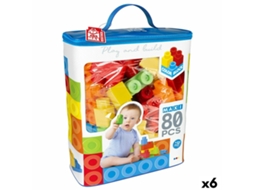 Conjunto de construção básica de blocos de cores (plástico, 80 peças, 12 meses)