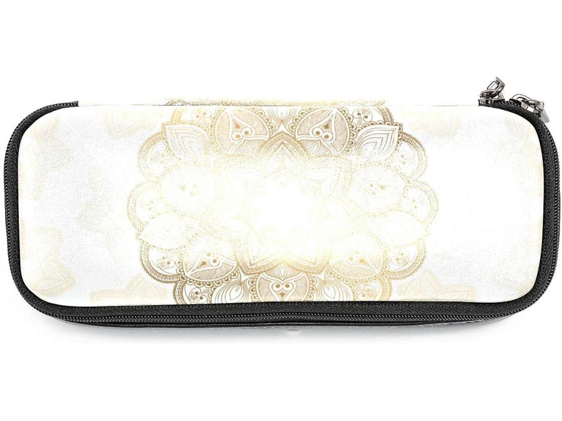Este Lápis Grande Com Desenho De Mandala Em Dourado Branco, Ideal Canetas E Marcadores Perfeito Escola