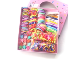 2026 jogo de Acessórios para Cabelo para Meninas: Cordões Elásticos e Prendedores de Metal com Caixa de Presente