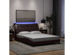 Vidaxl Estrutura De Cama Com Led Sem Colchão Hvar 120x200 Cm Tecido
