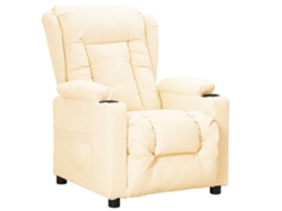 Vidaxl Poltrona Reclinável Couro Artificial Cor Creme