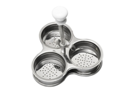 Panela Poché De Aço Inoxidável Com Três Grelhas Para Cozinhar Ovos No Fogão(prata)