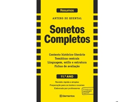 Livro Resumos - Sonetos Completos 11º Ano de Elementos (Português)