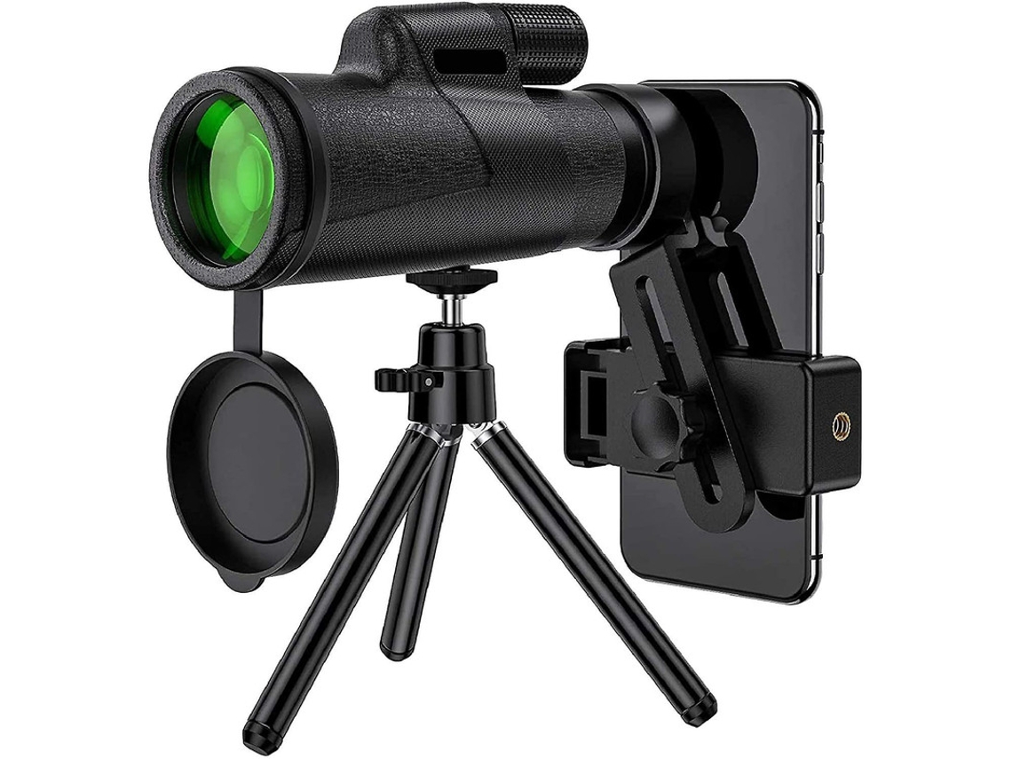 Telescópio Monocular 12x50 Hd Bak4 Prisma Fmc Ip68 Adaptador Smartphone Tripé Preto Bestvite