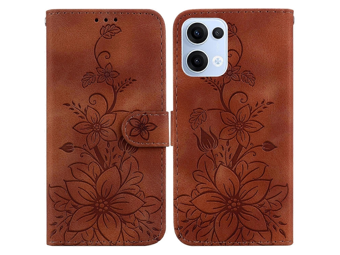 Capa De Celular De Couro Com Relevo Lily