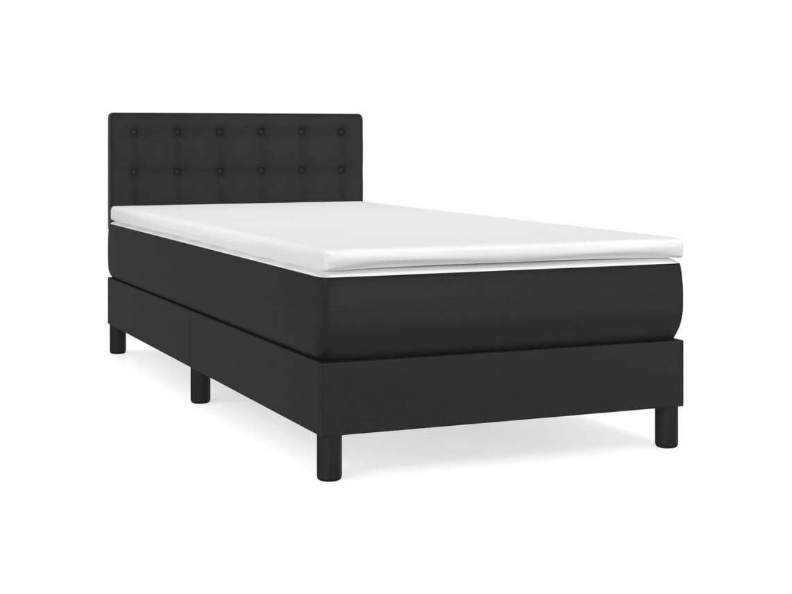 Box Spring Bed, Box Spring Beds Vidaxl Preto Couro Artificial (90 X 200 Cm)