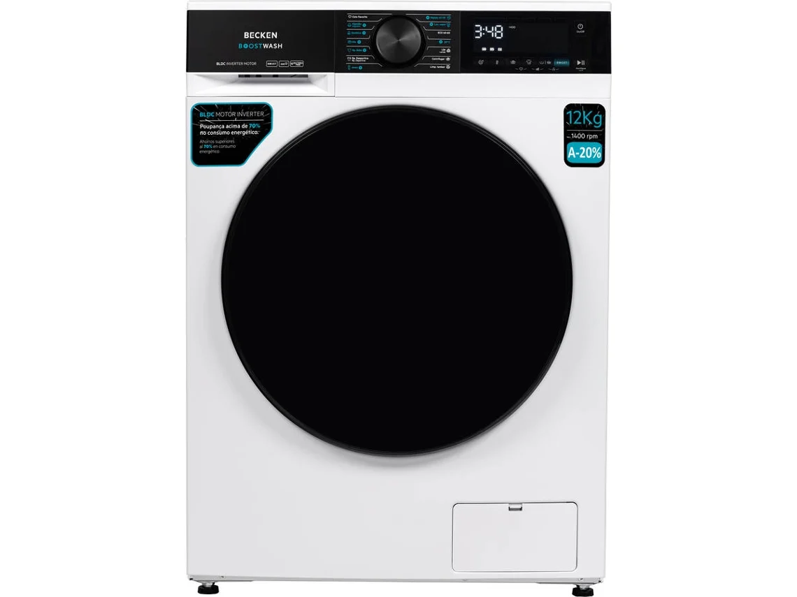 Máquina de Lavar Roupa BECKEN Boostwash BWM8816N (12 kg - 1400 rpm - Branco)