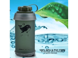 Garrafa de água portátil e dobrável Brilvibera para esportes ao ar livre, 750ml, verde escuro