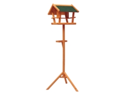 Comedouro Pássaros Madeira 150cm, Estação, Suporte, Bandeja, Abrigo
