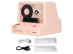 Player De Fita Cassette Portátil Estéreo Retro Com Bluetooth, Aux E Cartão De Memória Rosa