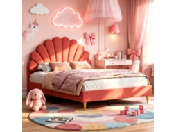 Cama infantil dupla, 140x200, com cabeceira de pétalas, SIMURQ
