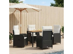 Vidaxl Conjunto De Jantar Para Exterior 5 Unid. Preto E Branco Creme