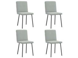 Vidaxl Cadeiras De Jantar 4 Pcs Veludo Cinzento-claro