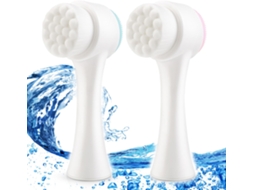 2 Escovas Faciais Silicone Azul/rosa 2 em 1, Exfoliação Manual ZYBLSSBB