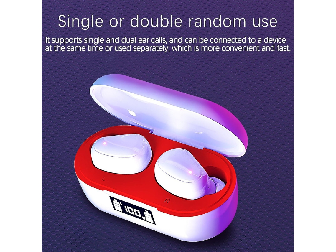 Auriculares Bluetooth True Wireless  5.2 Digital Display Noise Reduction White
